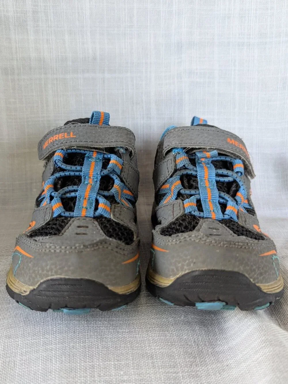 MERRELL TRAIL CHASER HIKING SHOES TODDLER BOYS SIZE 6.5 GRAY BLUE BLACK
